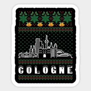 Cologne Germany Ugly Christmas Sticker